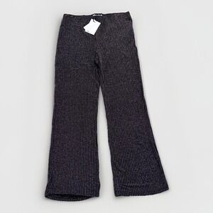 ICHI Pants Womens Large Metallic Thread Ribbed Pants Shimmer